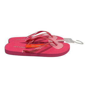 Joe Fresh Flip Flop Sandals Womens Size 6 Pink PVC Beach Shoes Summer Casual